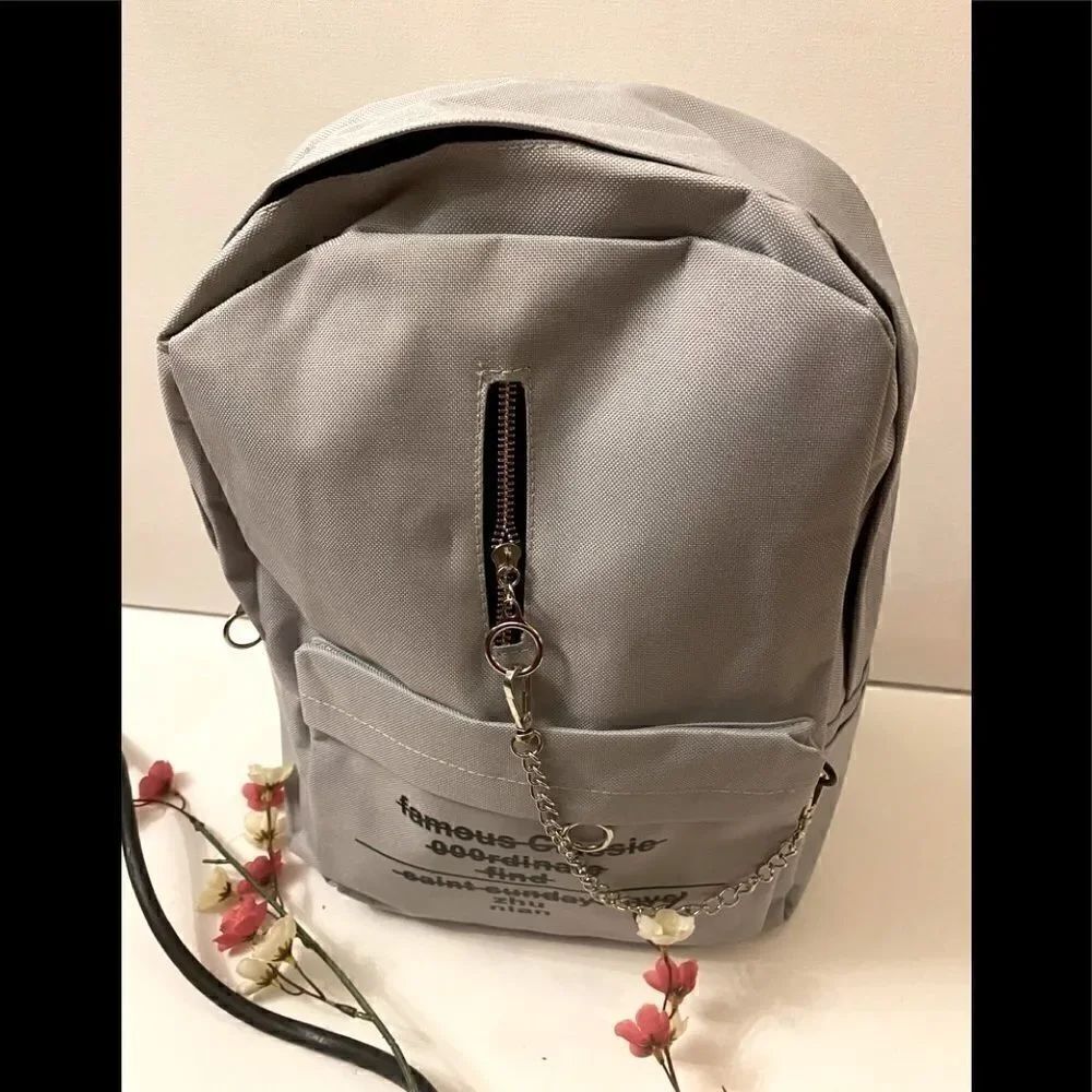 Canvas unisex casual Hanging chain zipper Bag